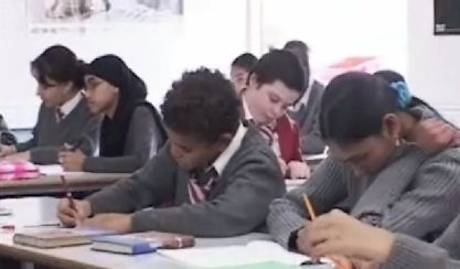 students writing